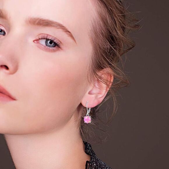 il_1080xN.4230841206_k4ou.jpg 14K White Gold with Round Genuine Pink Purple Fire Opal Leverback Drop Earrings